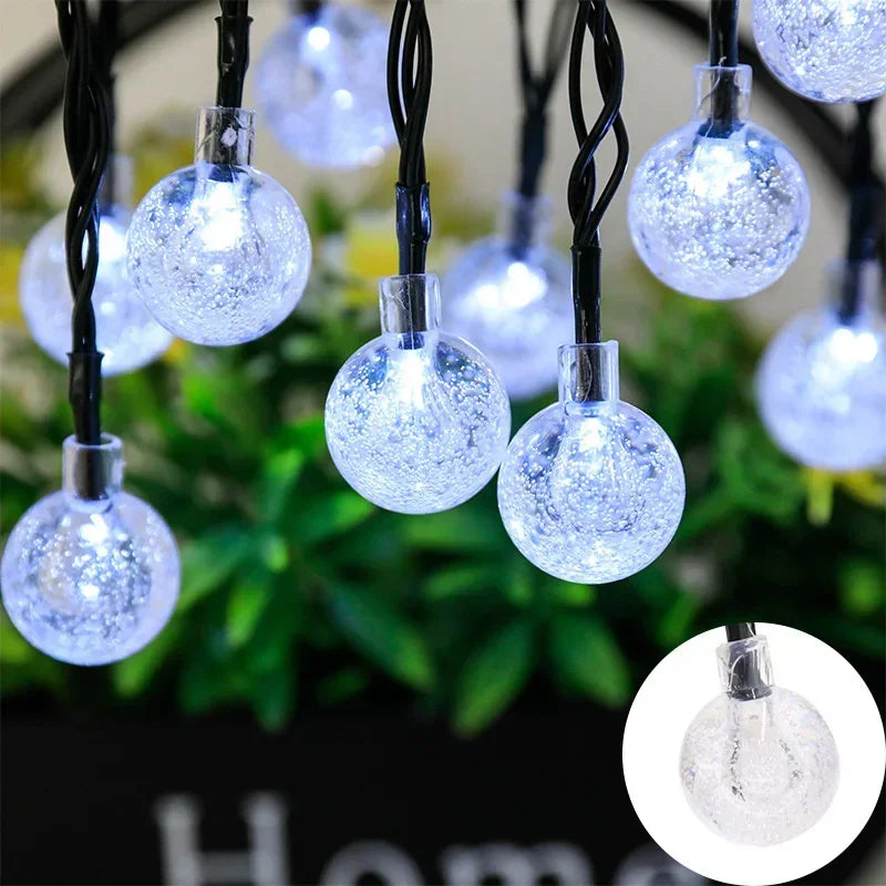 Holiday Solar Bubble String Lights 8 Lighting Modes Garden Street Tree Yard Party Christmas Outdoor Camping Parterre Decoration