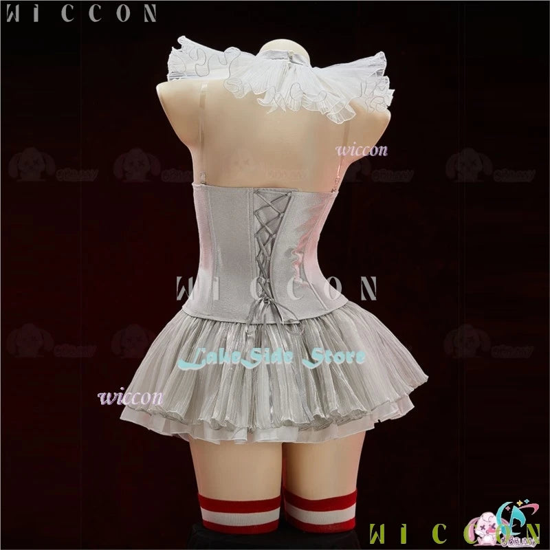 Halloween Movie Clown Pennywise Dress Cosplay Costume Wig Genderswap Horror Scary Sexy Dress Up Women Carnival Party Outfit