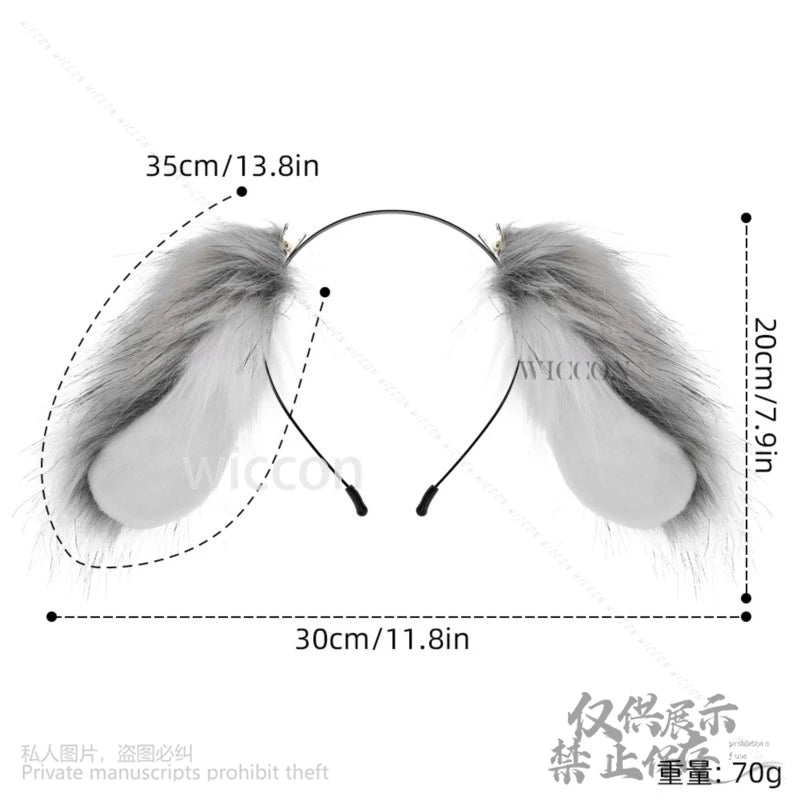 Anime Furry Suit Cosplay Dog Lolita Ears Accessory For Halloween Christmas Girls Headband Decoration Hair Woman Cos
