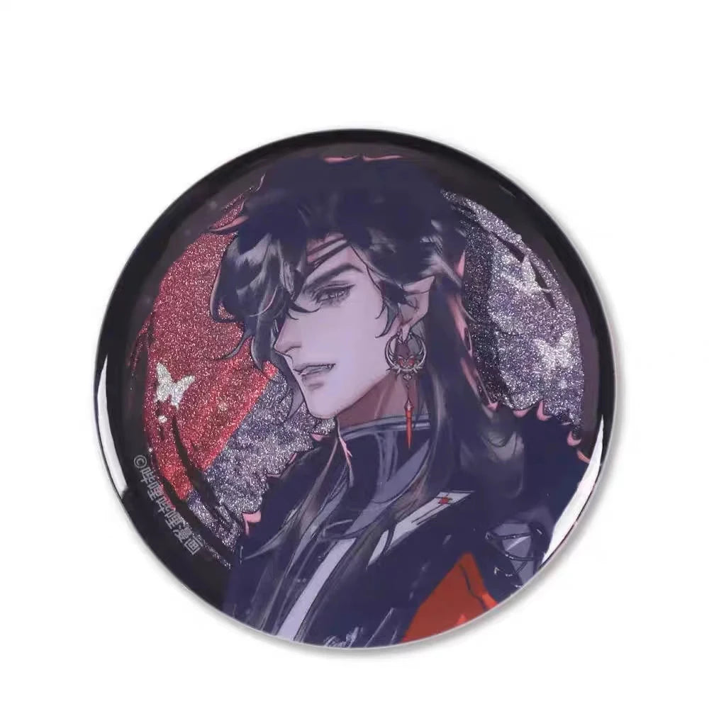 58mm Hua Cheng Xie Lian Cartoon Figure Badge Anime Peripheral Heaven Official'S Blessing Pins For Backpack Shirt Jewelry Gift