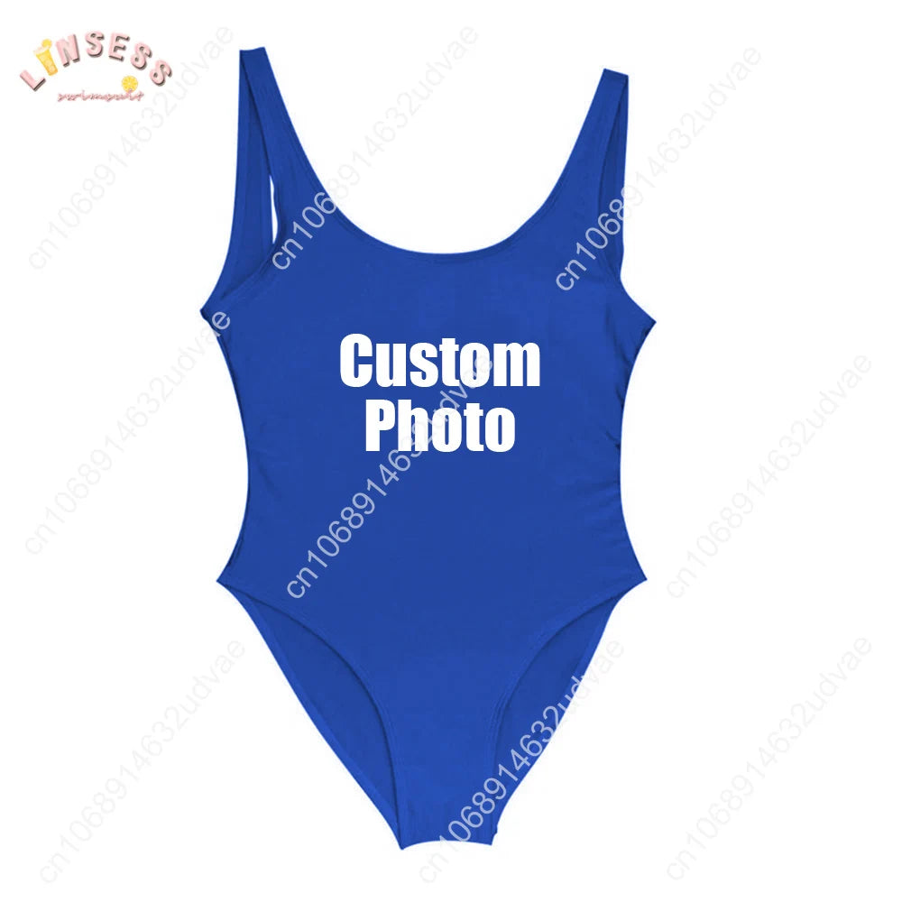 Custom Bride Swimsuit with Face Personalized Photo Brides Swimwear, Bachelorette Party Swimsuits,Birthday/Anniversary/