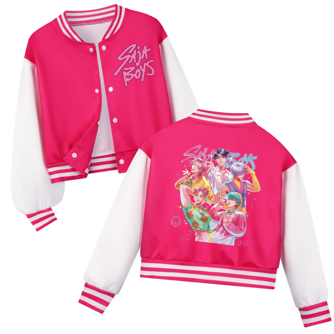 KPop Demon Hunters Kids Huntrix SAJABOYS Clothes Boys Baseball Uniform Spring Autumn Girls Baby Casual Hoodies Children Costume