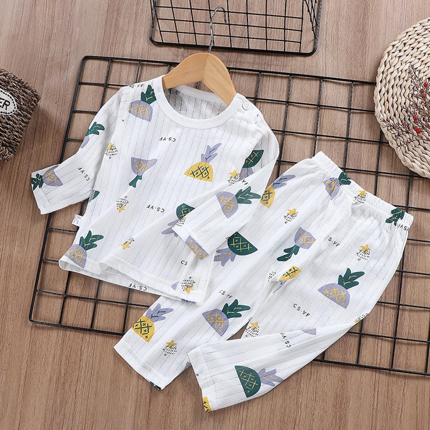 Child Baby Boys Girls Summer Cotton Sleepwear Kids Homewear Children Lightweight Conformtable Pyjamas Cartton Clothes Pullover