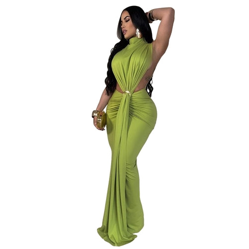 European Sexy Side Split : Sleeveless Fashion Dress