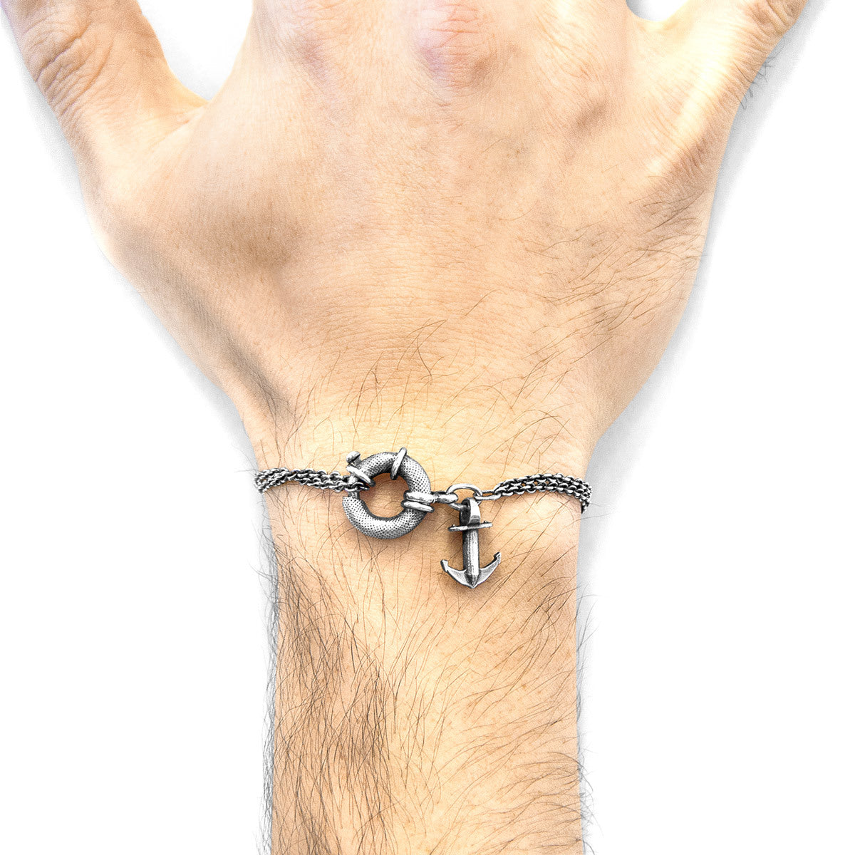 Clyde Anchor I Silver Chain Bracelet