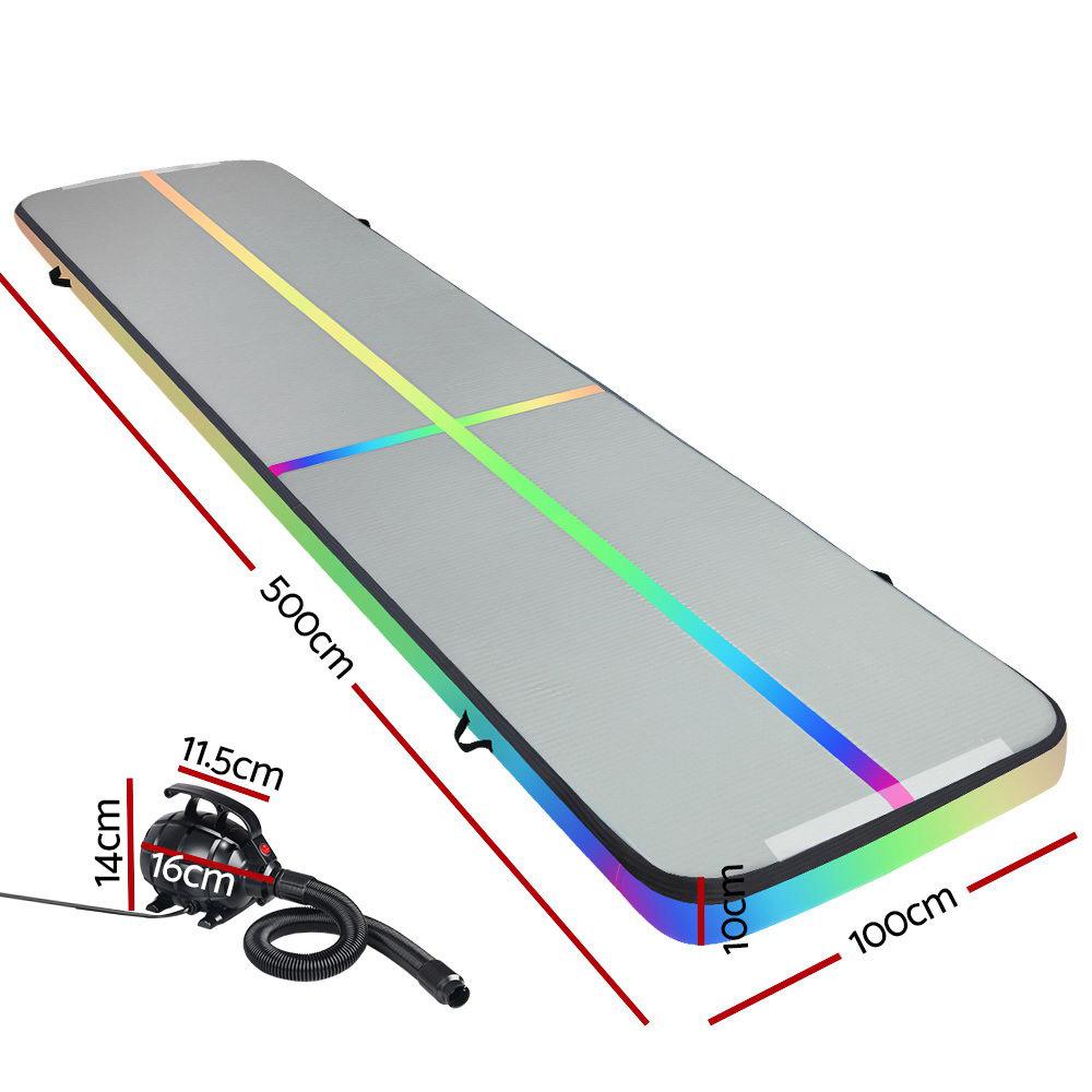 Everfit 5M Air Track Gymnastics Tumbling Exercise Mat W/ Pump