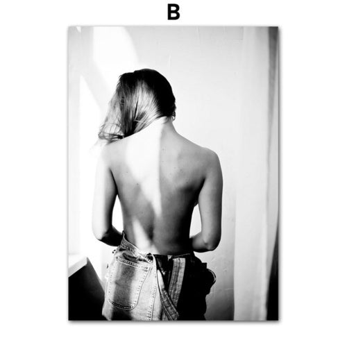 Abstract Sexy Girl Wall Art Canvas Painting Nordic
