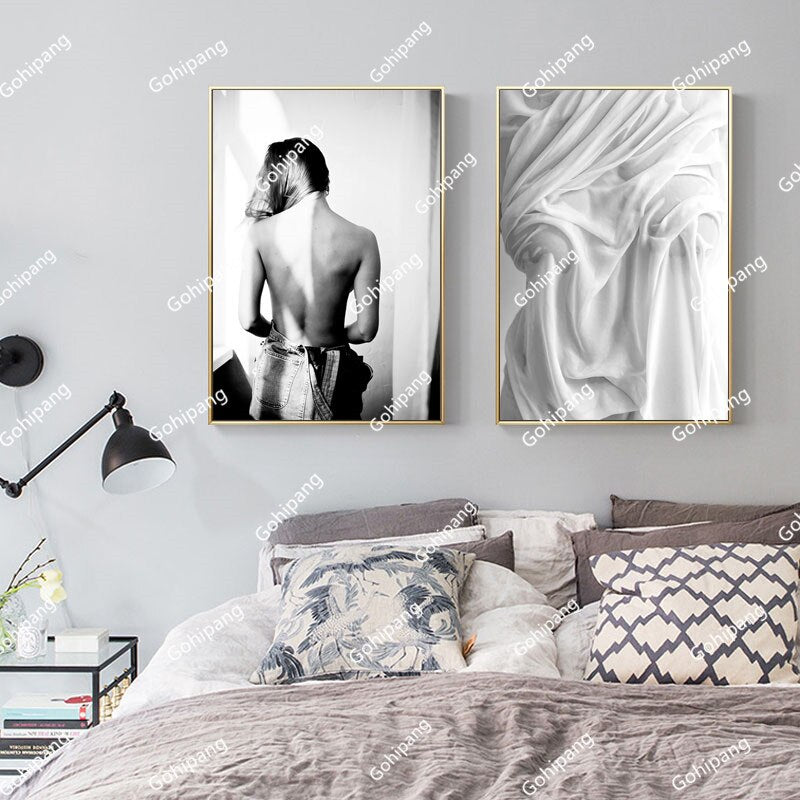 Abstract Sexy Girl Wall Art Canvas Painting Nordic
