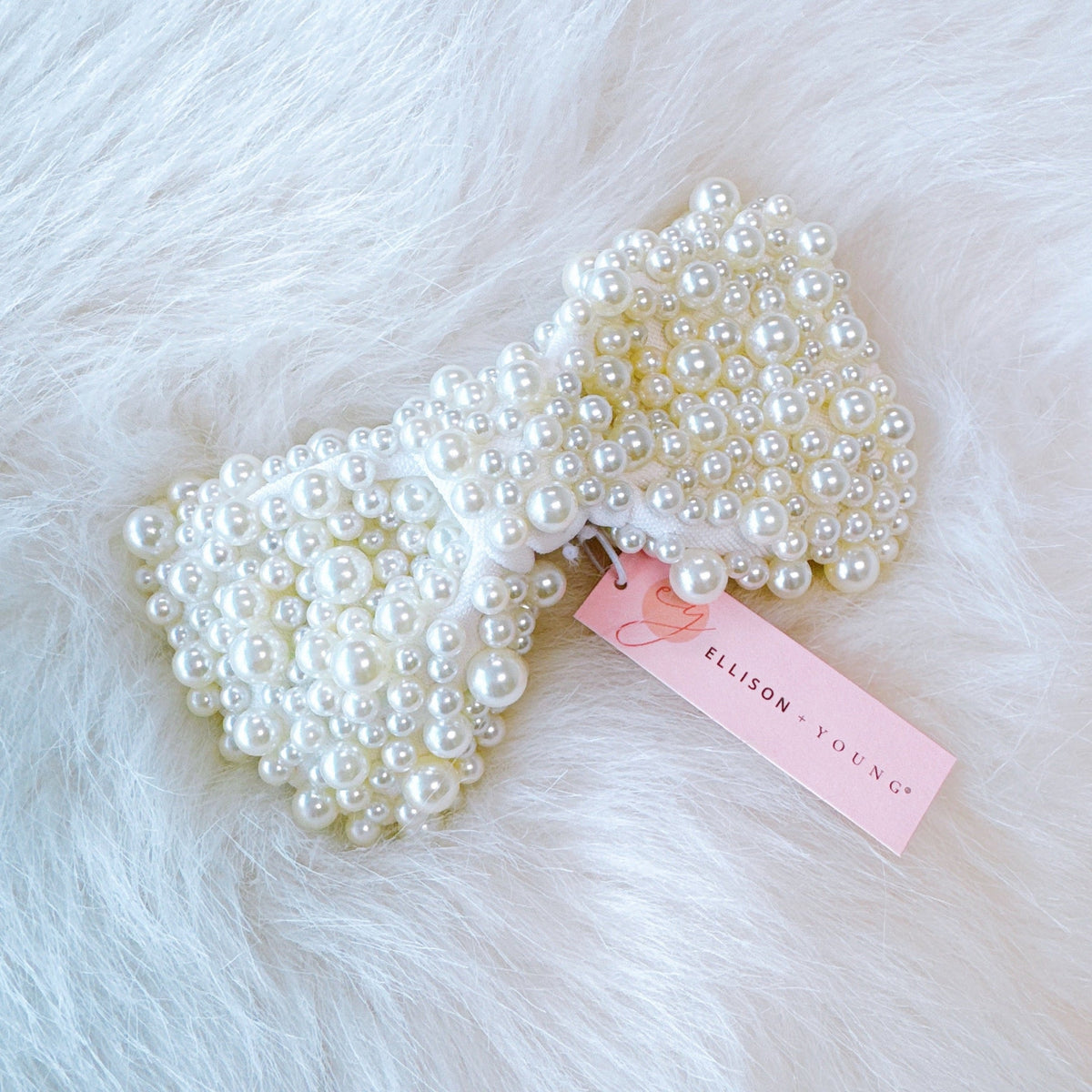 Adorned Pearl Bow Hair Clip