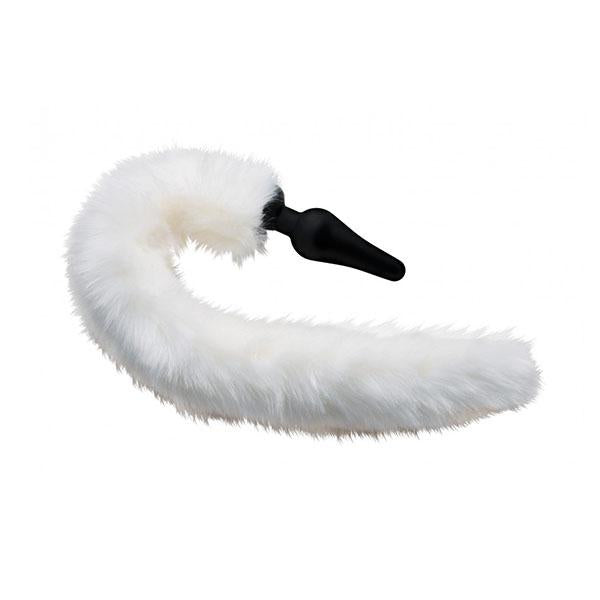 Anal Plug And Ears Set White Fox Tail