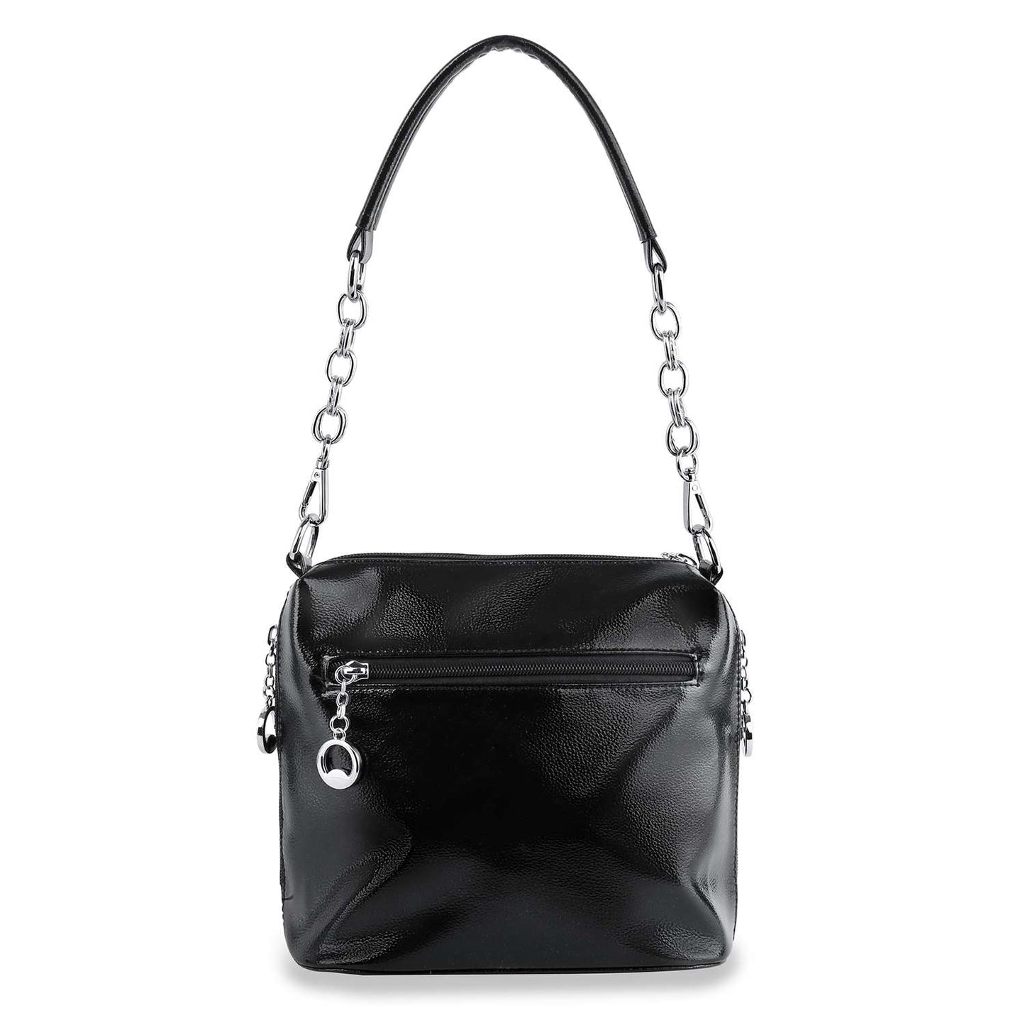 Pleated Rhinestone Accented Shoulder Bag