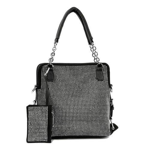 Rhinestone Covered Accessorized Shoulder Bag