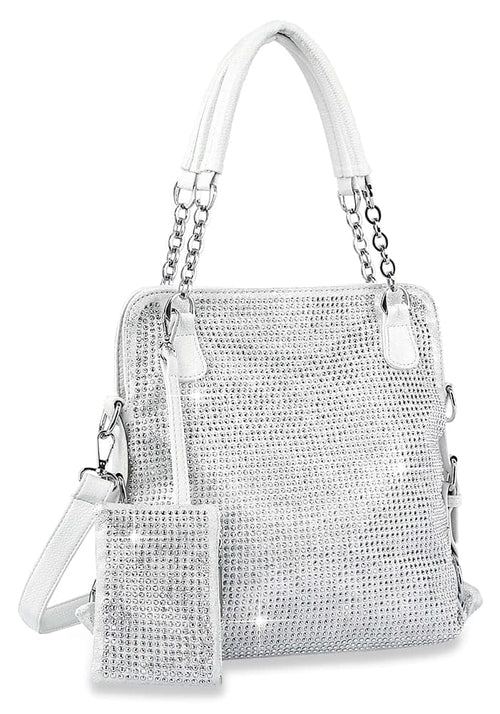 Rhinestone Covered Accessorized Shoulder Bag