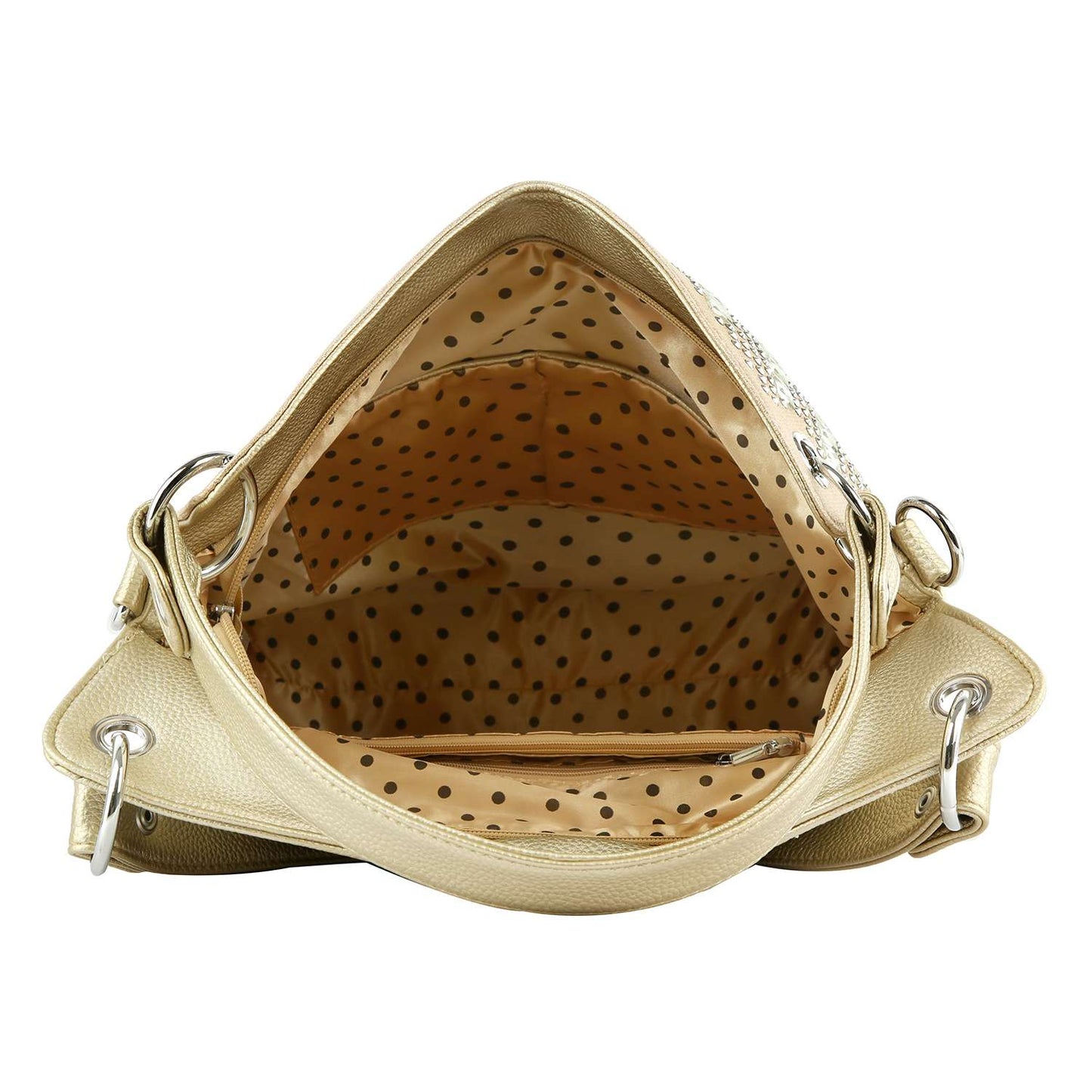 Chevron Design Rhinestone Handbag