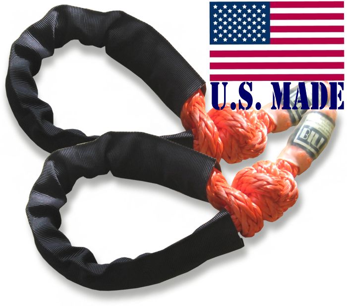 U.S. made Safe-T-Line XD Soft Shackles in "SAFETY ORANGE"