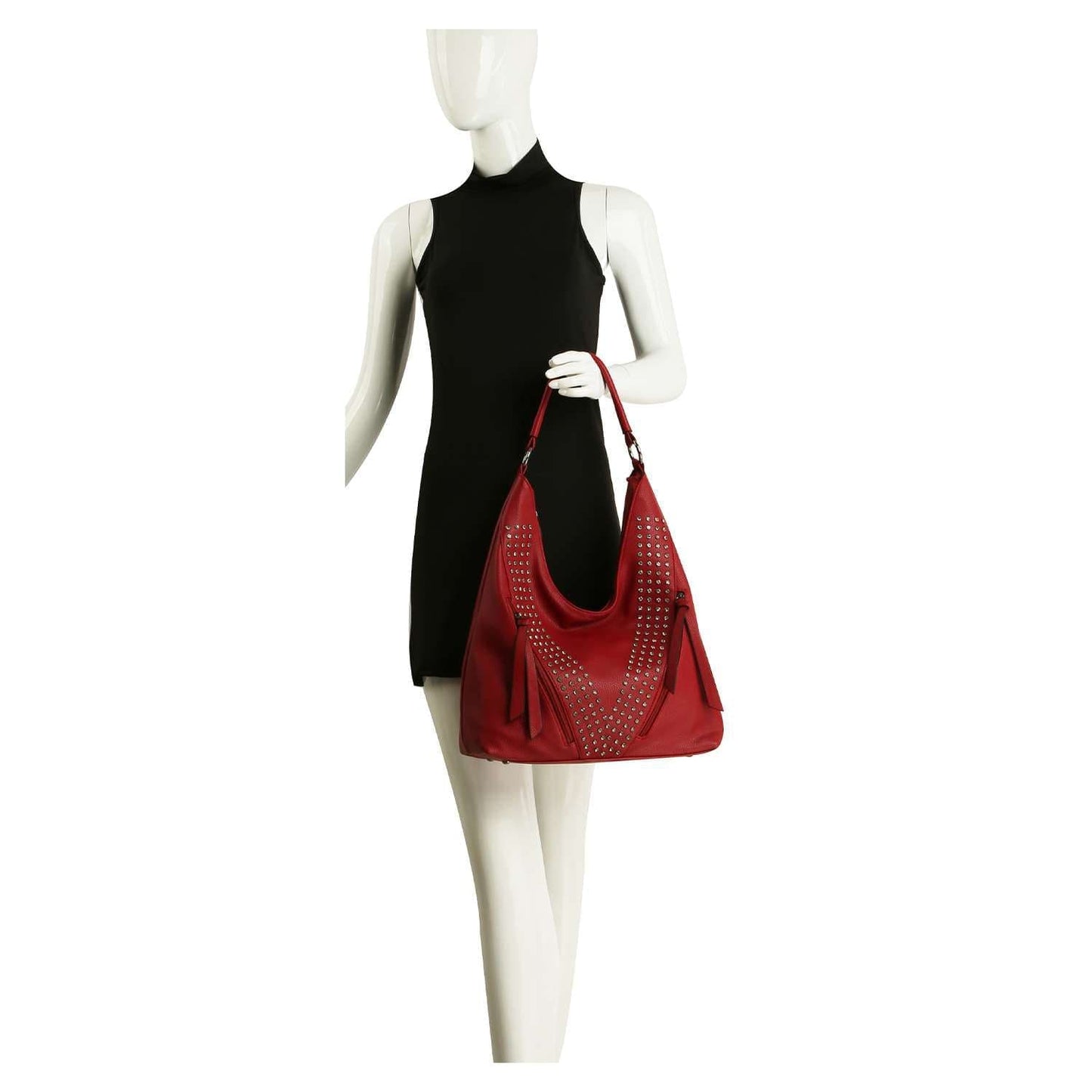 Sparkling Rhinestone Accented Hobo Handbag