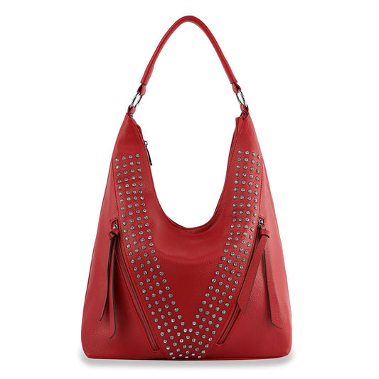 Sparkling Rhinestone Accented Hobo Handbag
