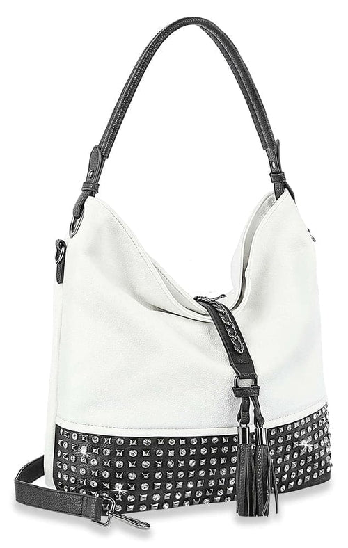 Studded Large Hobo Handbag