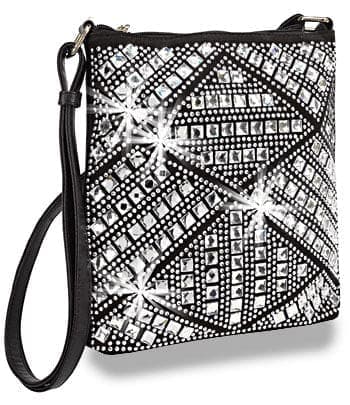 Geometric Rhinestone Design Crossbody Sling