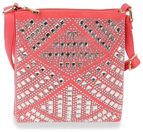 Geometric Rhinestone Design Crossbody Sling
