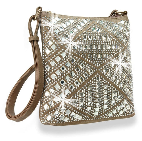 Geometric Rhinestone Design Crossbody Sling