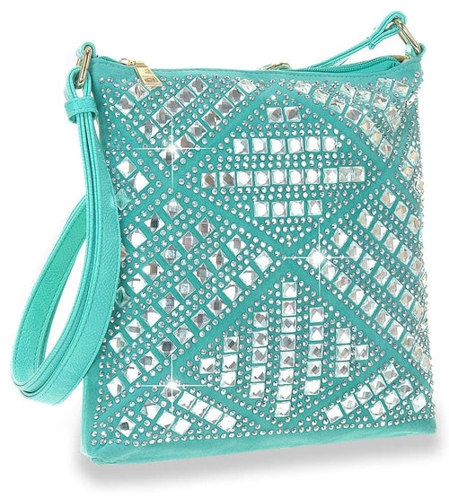 Geometric Rhinestone Design Crossbody Sling