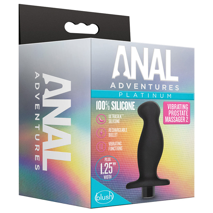 Anal Adventures Platinum Silicone Vibrating Prostate Massager