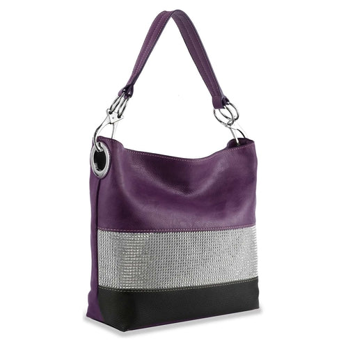 Bling Accent Banded Hobo