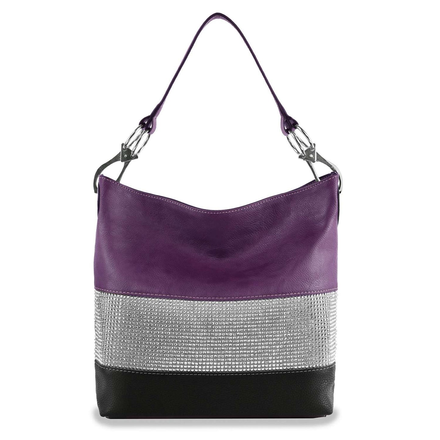 Bling Accent Banded Hobo