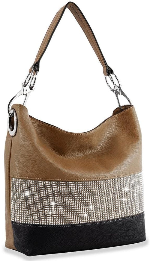 Bling Accent Banded Hobo
