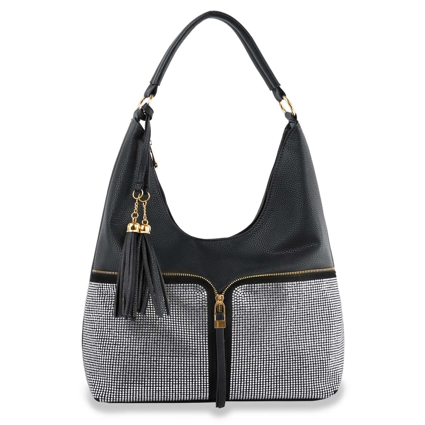 Rhinestone Zip Fashion Hobo