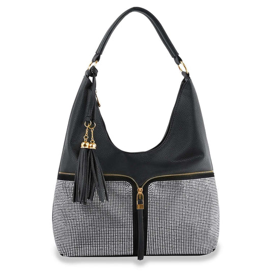 Rhinestone Zip Fashion Hobo