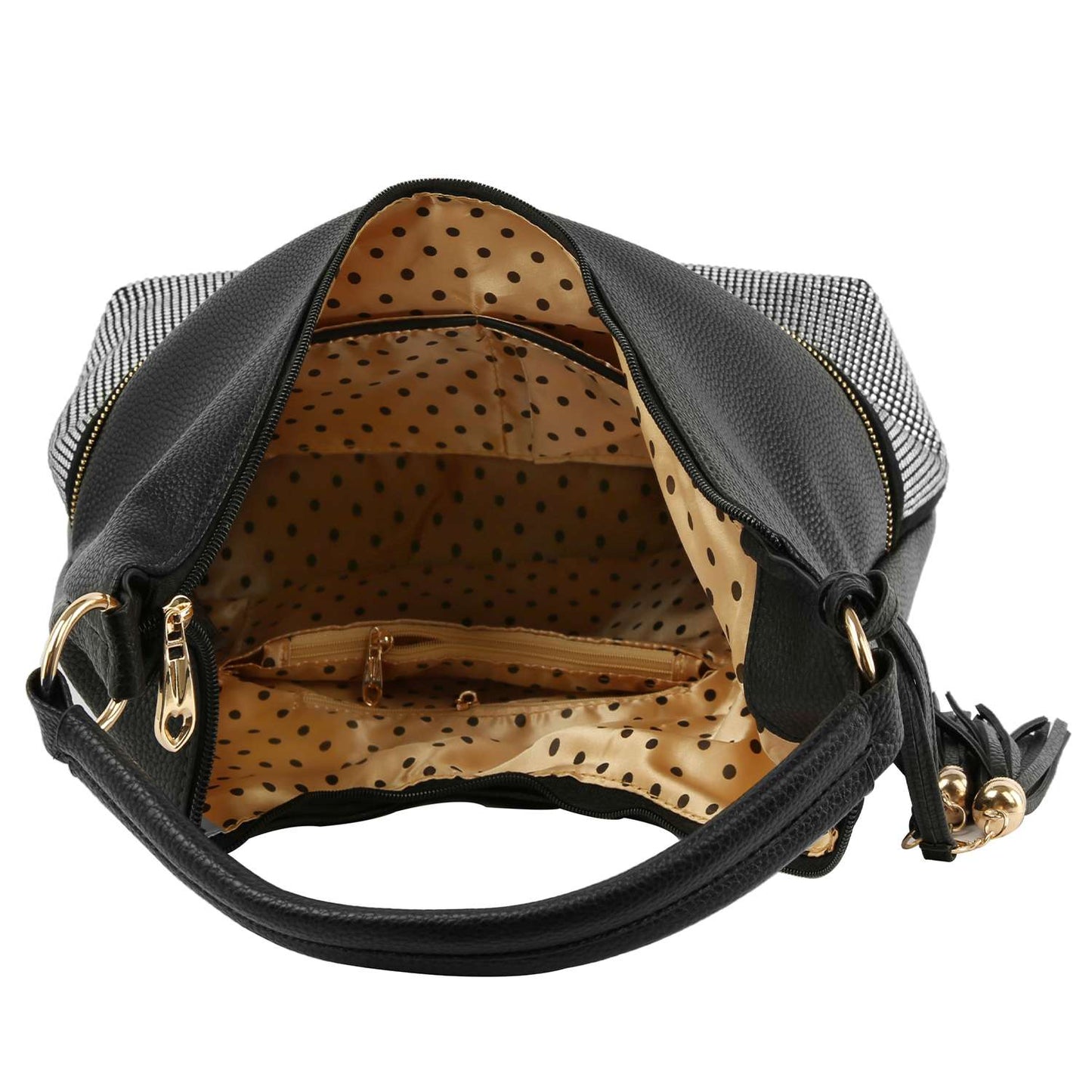 Rhinestone Zip Fashion Hobo
