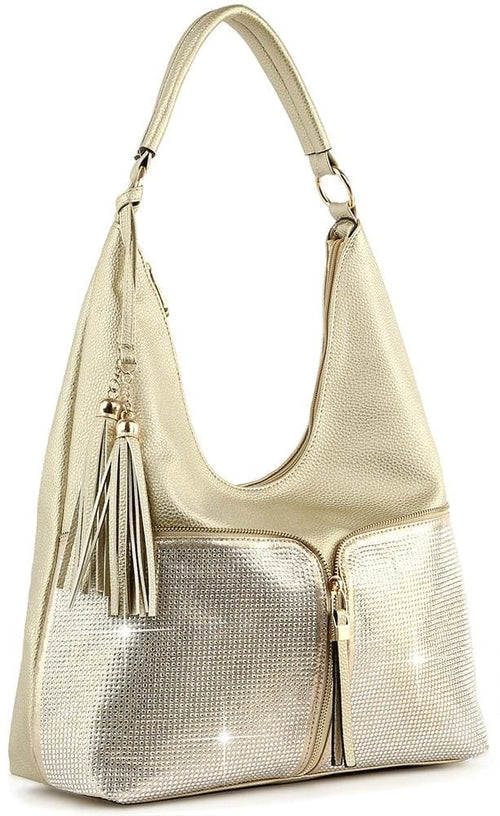 Rhinestone Zip Fashion Hobo