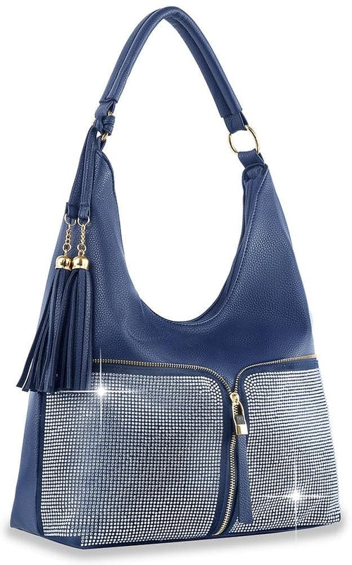 Rhinestone Zip Fashion Hobo