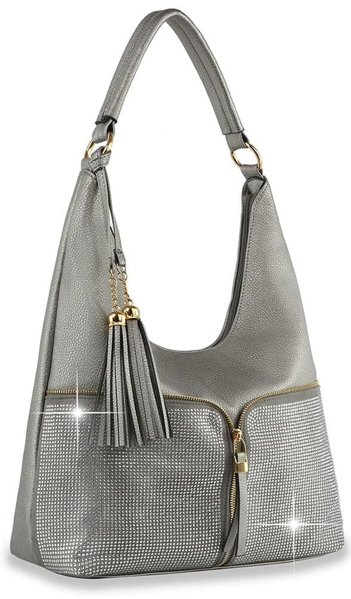 Rhinestone Zip Fashion Hobo