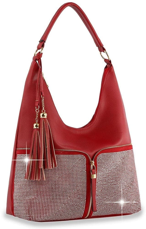 Rhinestone Zip Fashion Hobo