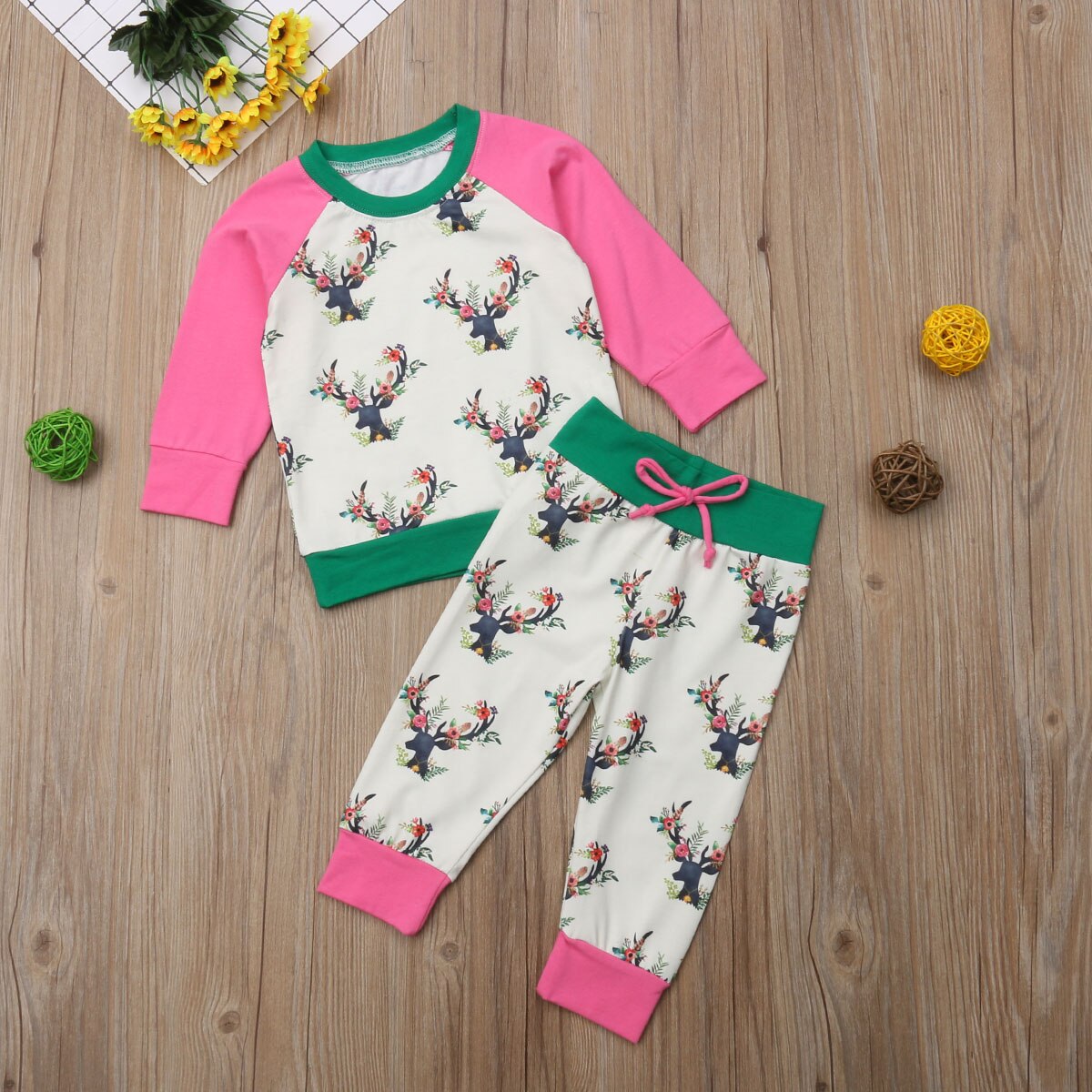 Baby Christmas Cotton Clothes Sets Toddler Kid