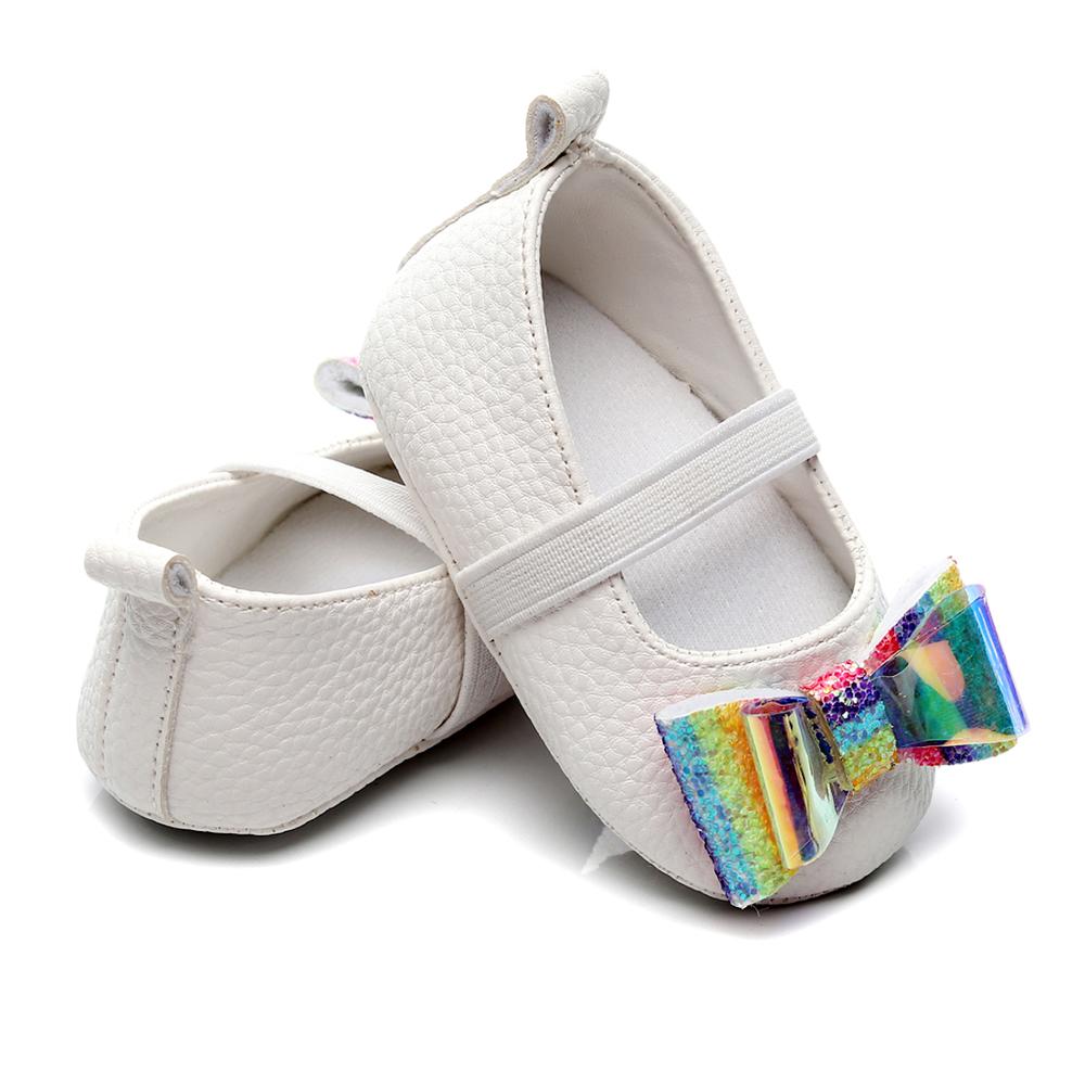 Baby Shoes PU Leather rainbow bow knot Newborn