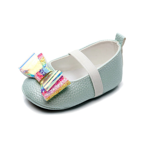 Baby Shoes PU Leather rainbow bow knot Newborn