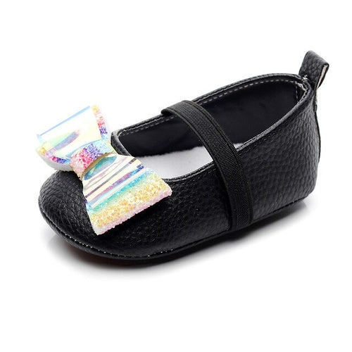 Baby Shoes PU Leather rainbow bow knot Newborn