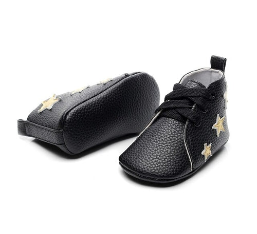 Baby Star Printed Shoes High Upper Lace Newborn
