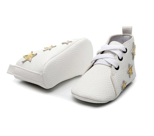 Baby Star Printed Shoes High Upper Lace Newborn