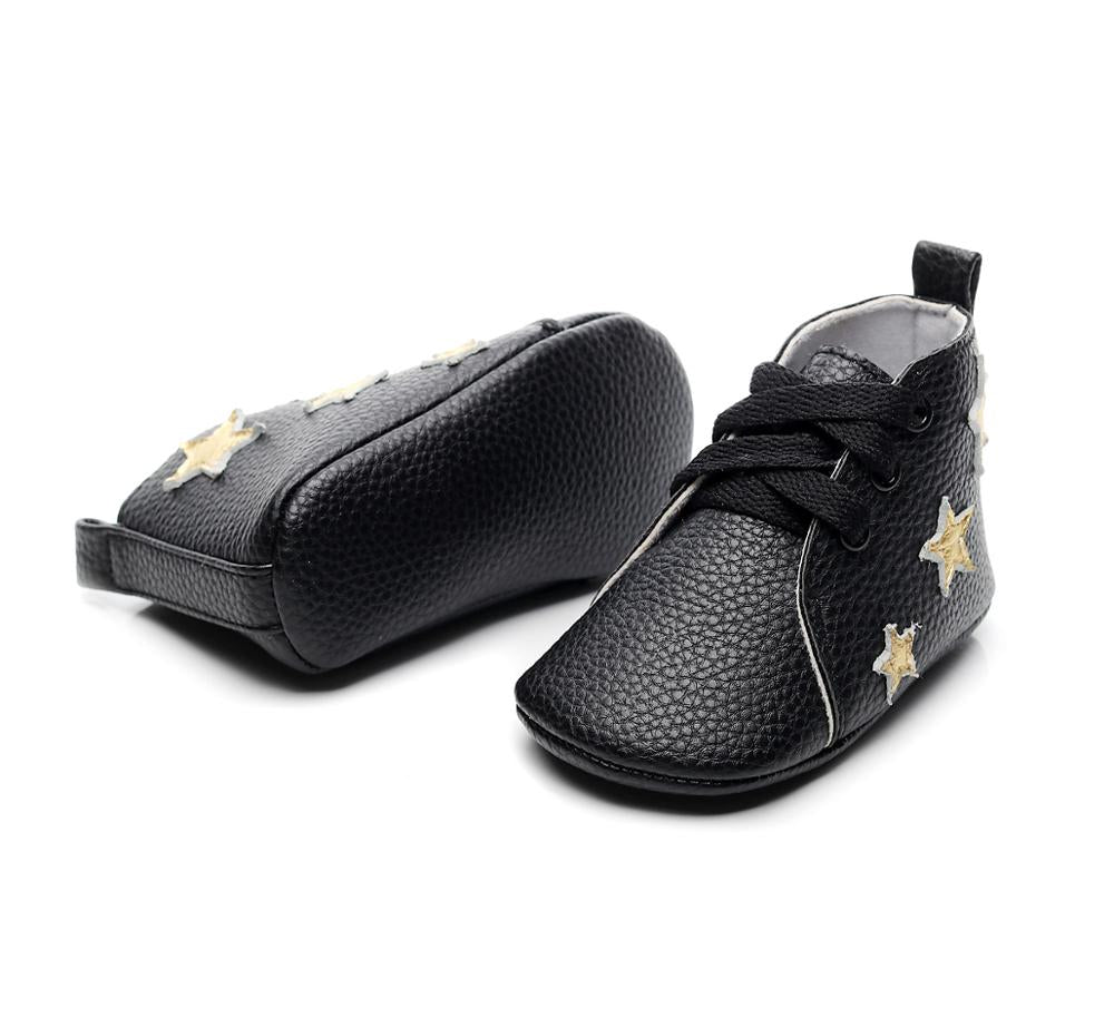 Baby Star Printed Shoes High Upper Lace Newborn