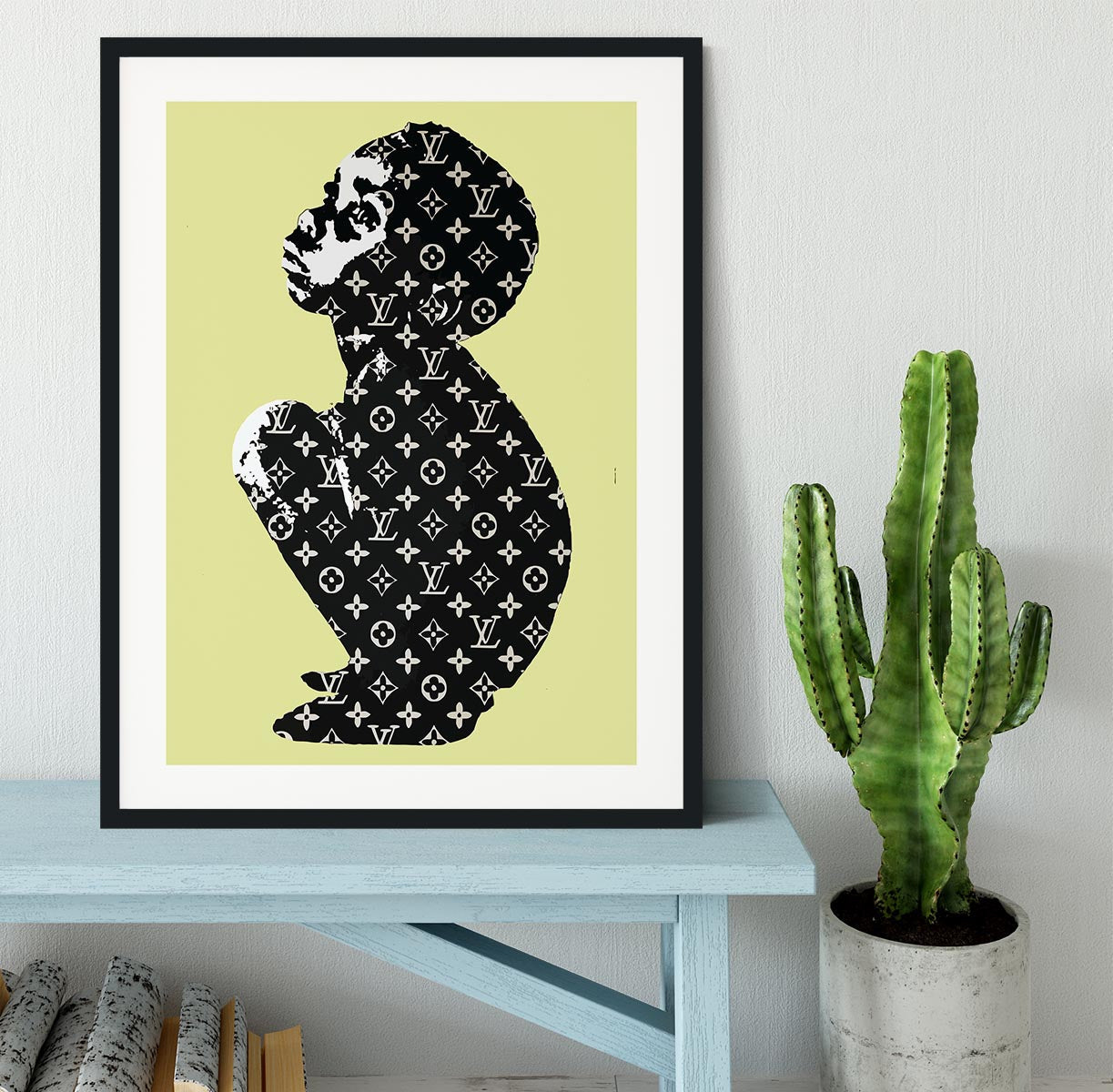 Banksy Louis Vuitton Kid Yellow Framed Print