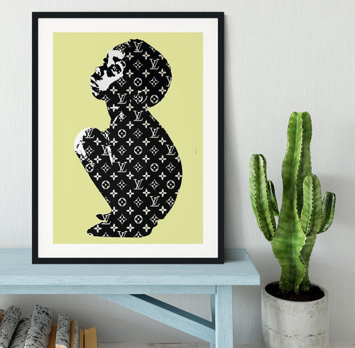 Banksy Louis Vuitton Kid Yellow Framed Print