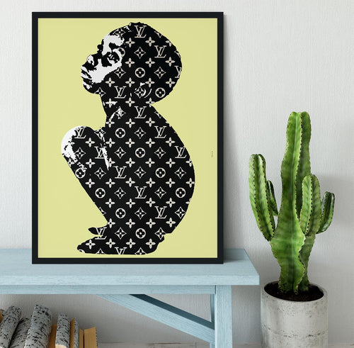 Banksy Louis Vuitton Kid Yellow Framed Print