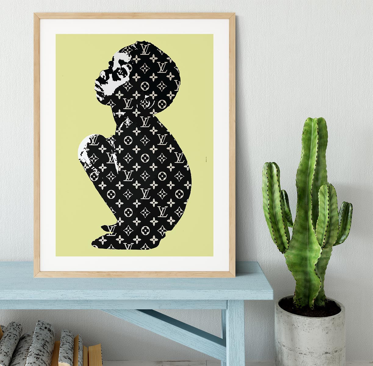 Banksy Louis Vuitton Kid Yellow Framed Print