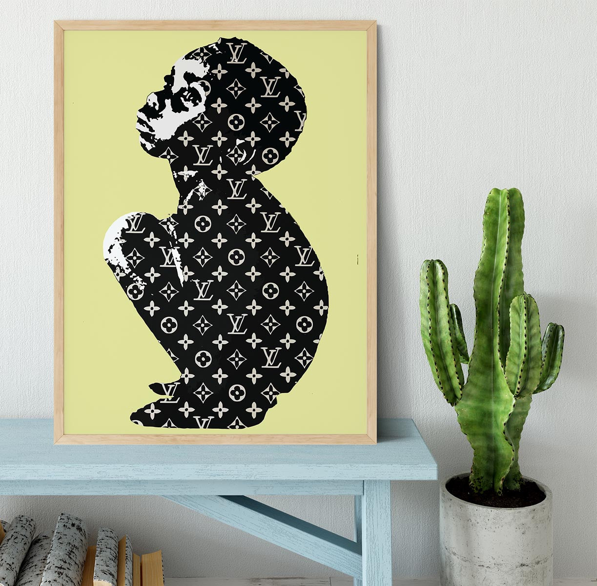Banksy Louis Vuitton Kid Yellow Framed Print