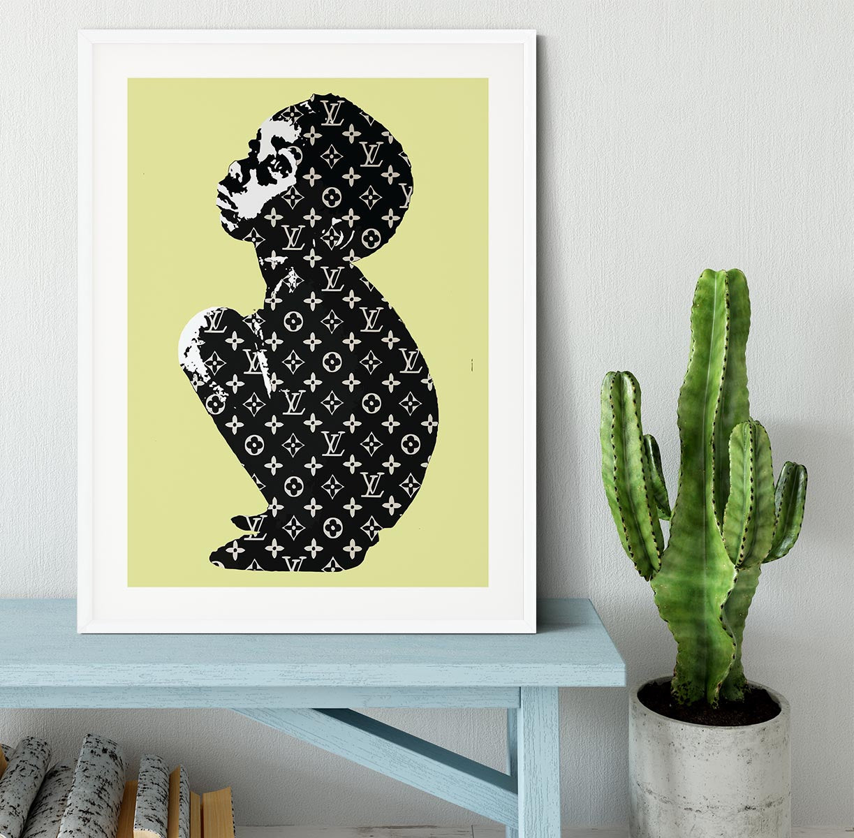 Banksy Louis Vuitton Kid Yellow Framed Print